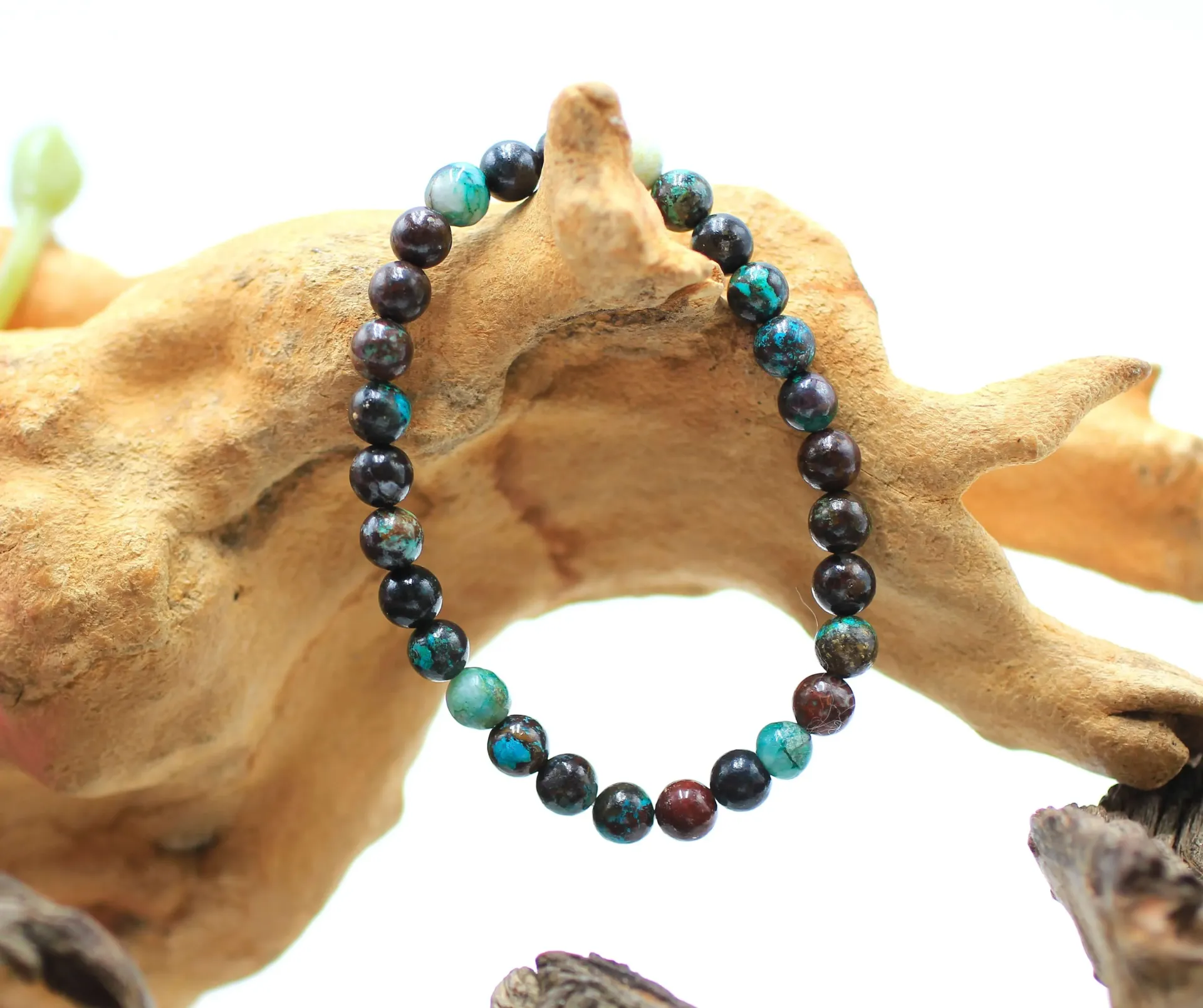 Bracelet en perles 6mm en Chrysocolle