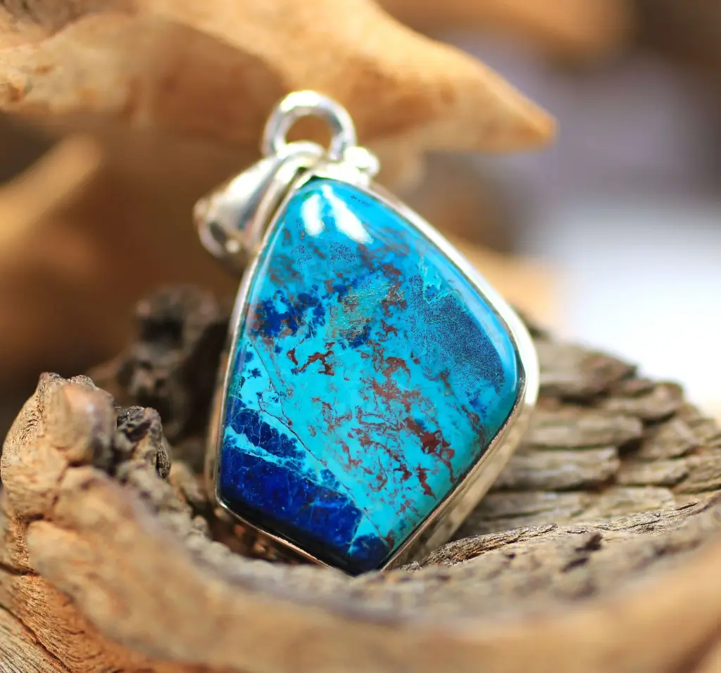 Pendentif en Argent 925 et en Chrysocolle