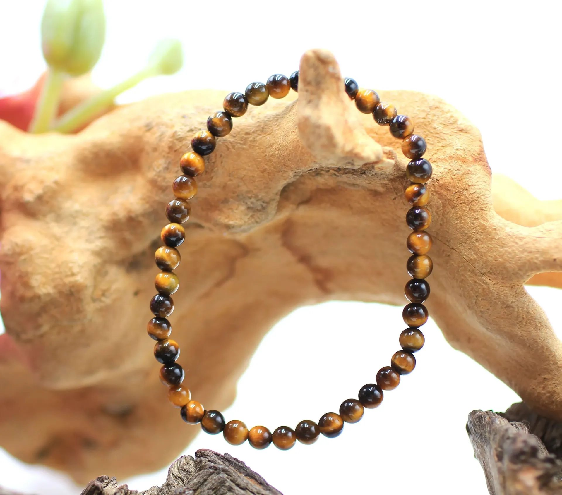 Bracelet en perles 4mm en Œil de tigre