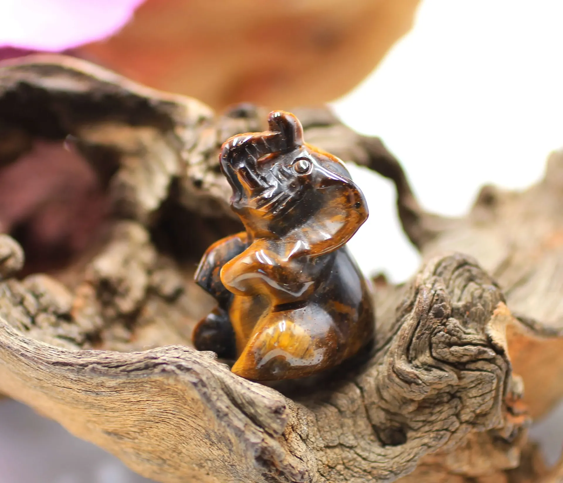 Eléphant en Œil de tigre