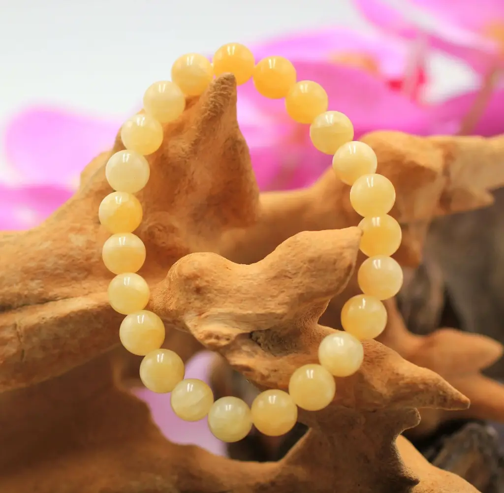 Bracelet en perles 8mm en Calcite orange