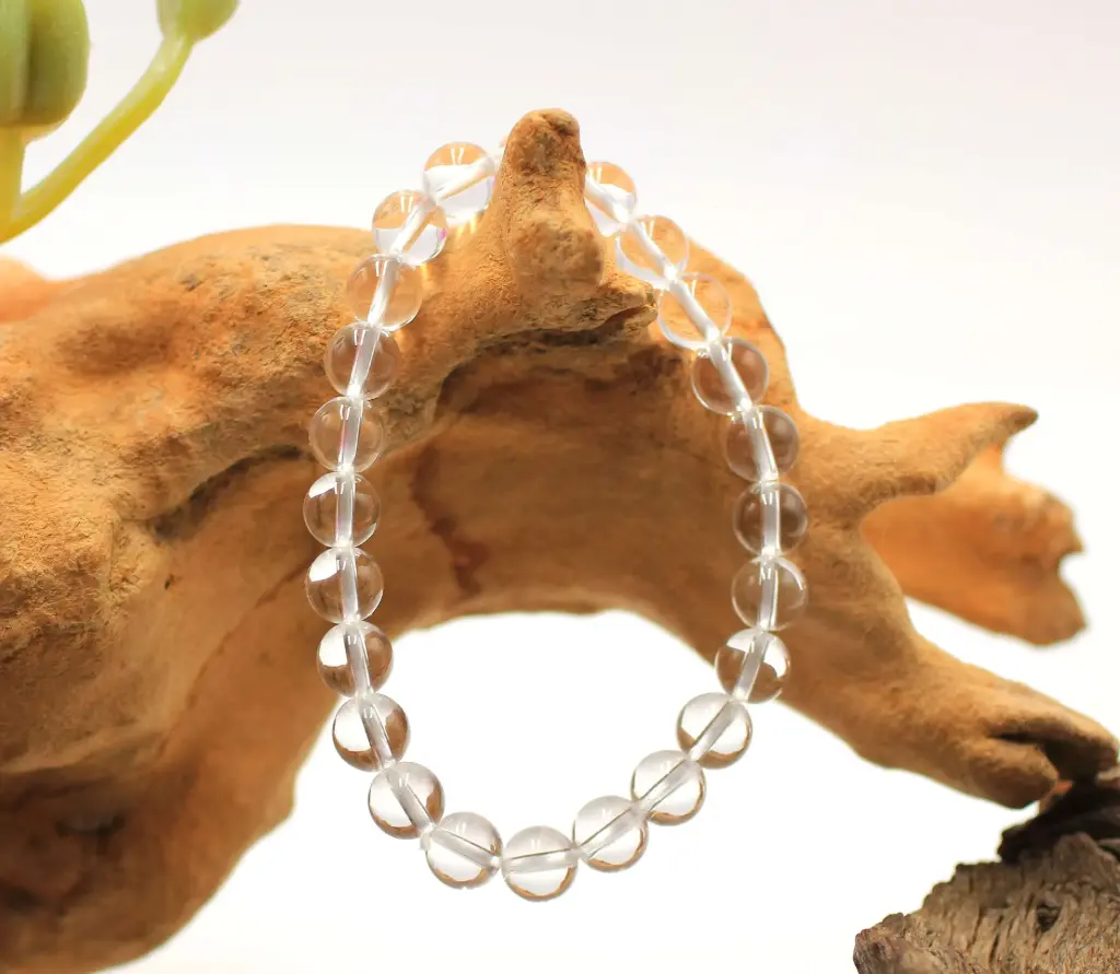 Bracelet en perles 8mm en Cristal de roche