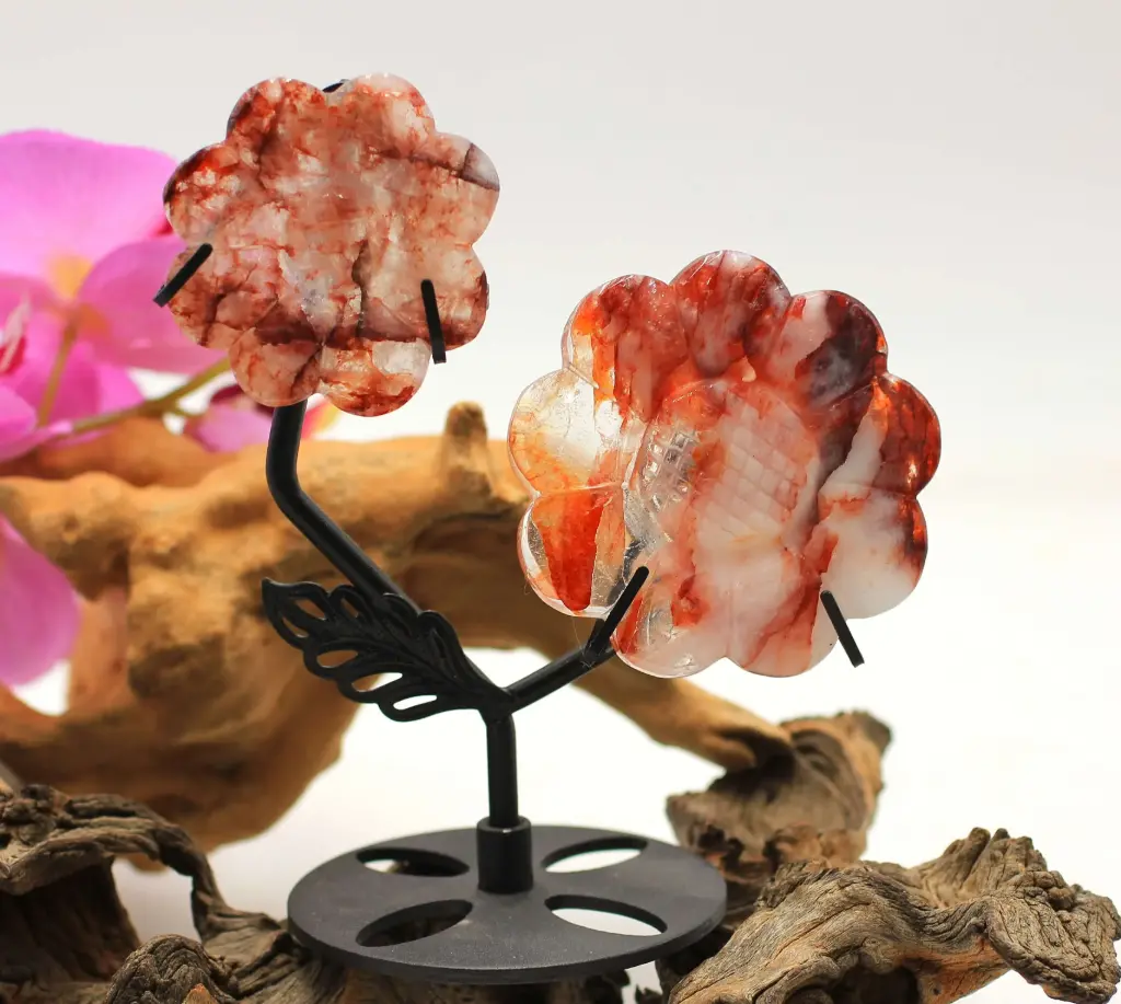 Fleur en Quartz hématoïde
