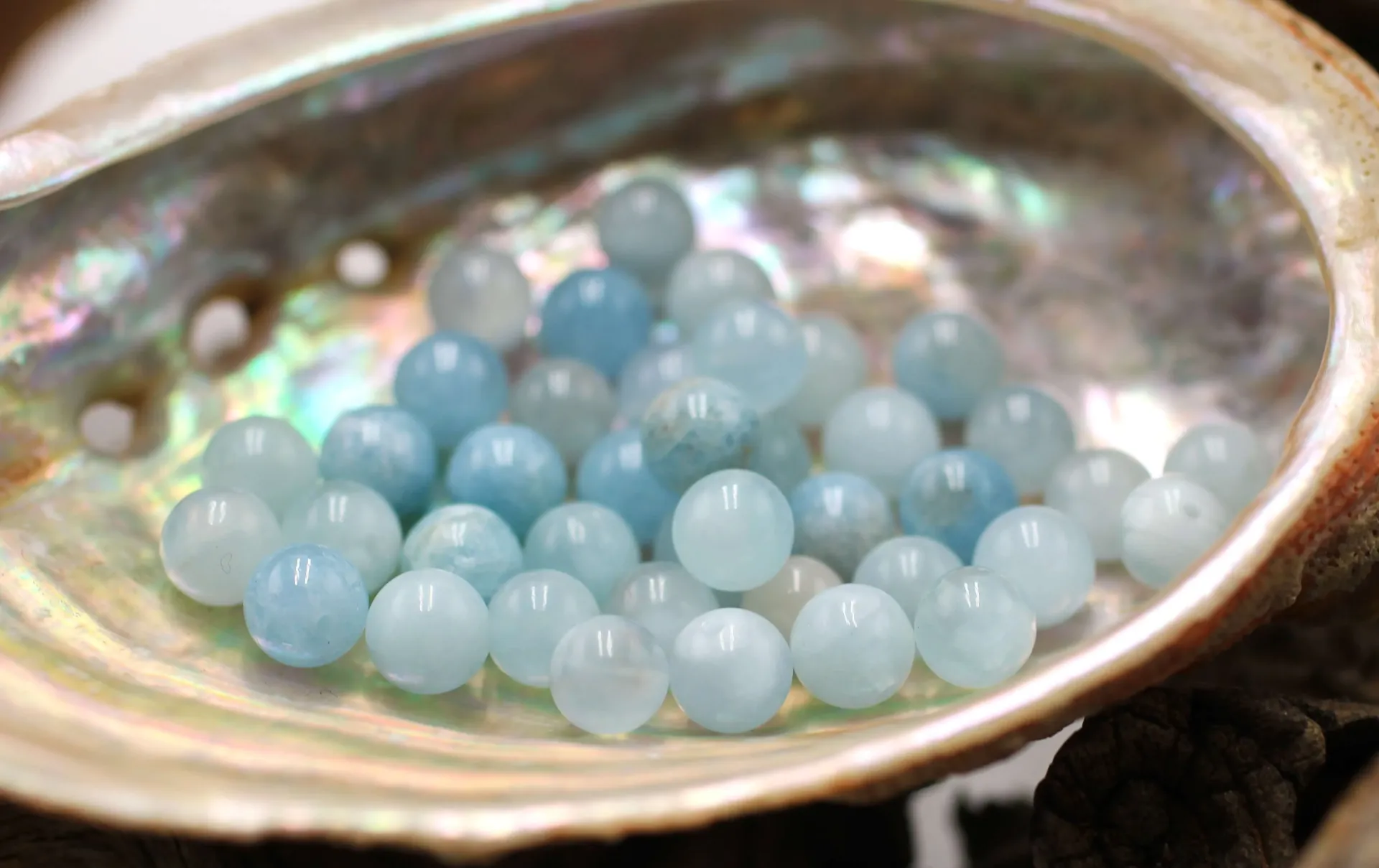 Perle 6mm en Aigue-marine