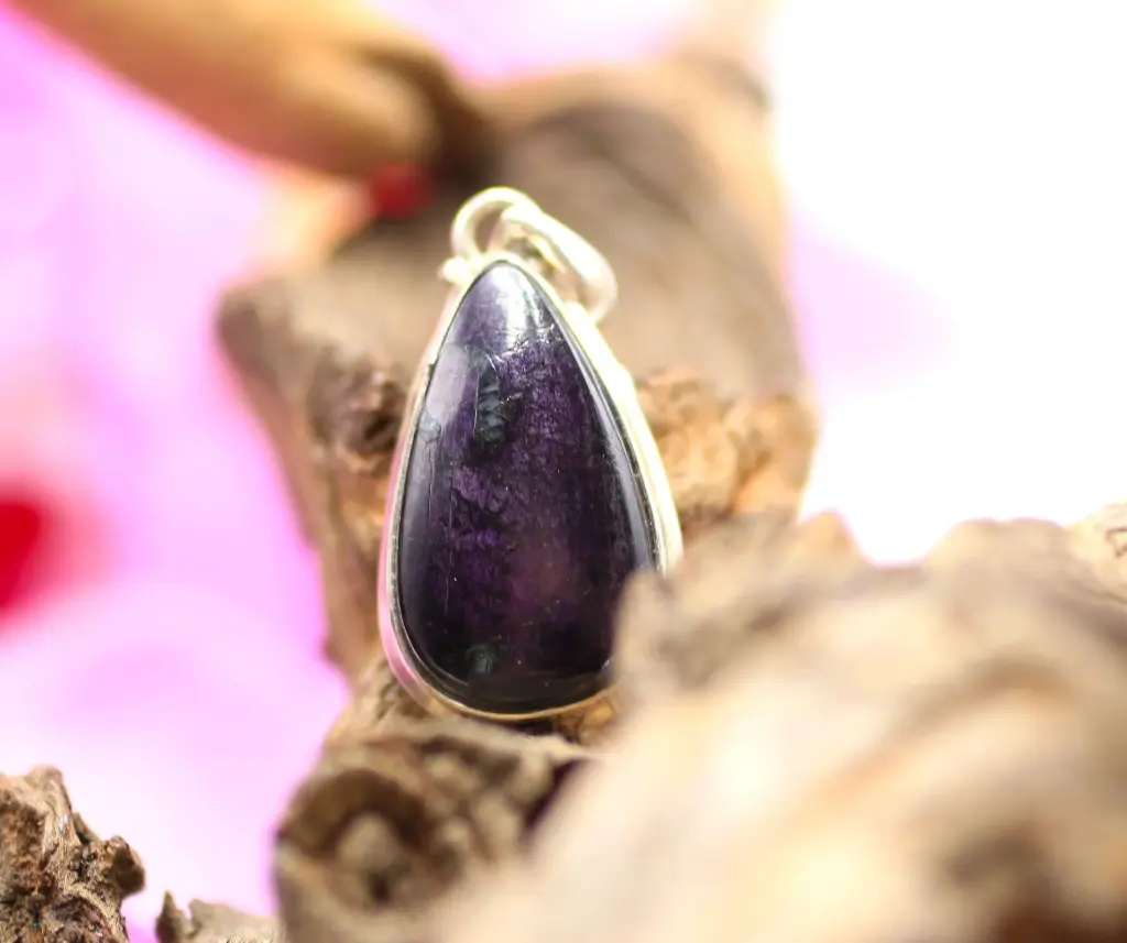 Pendentif en Argent 925 et en Purpurite