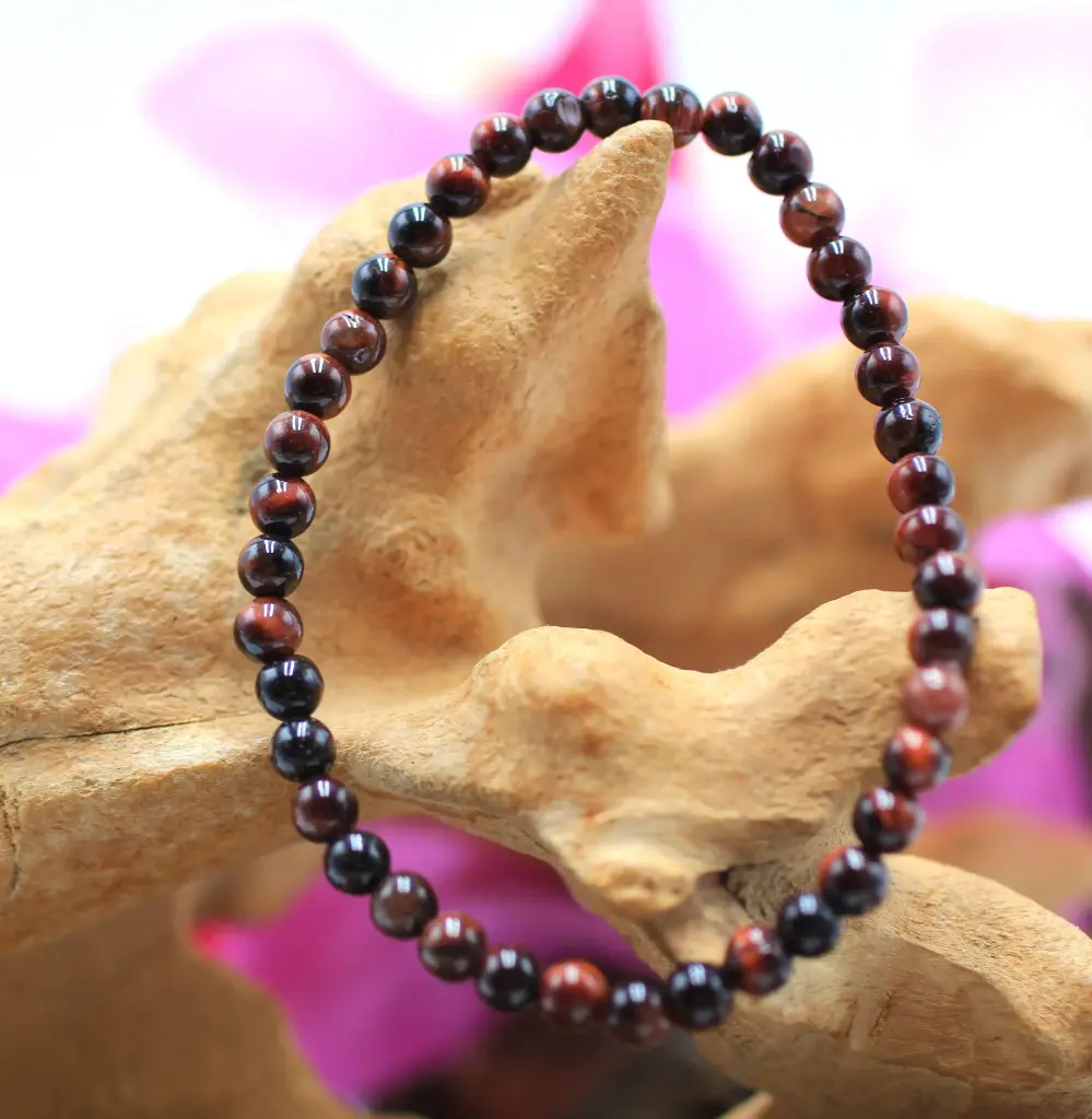 Bracelet en perles 4mm en Œil de taureau