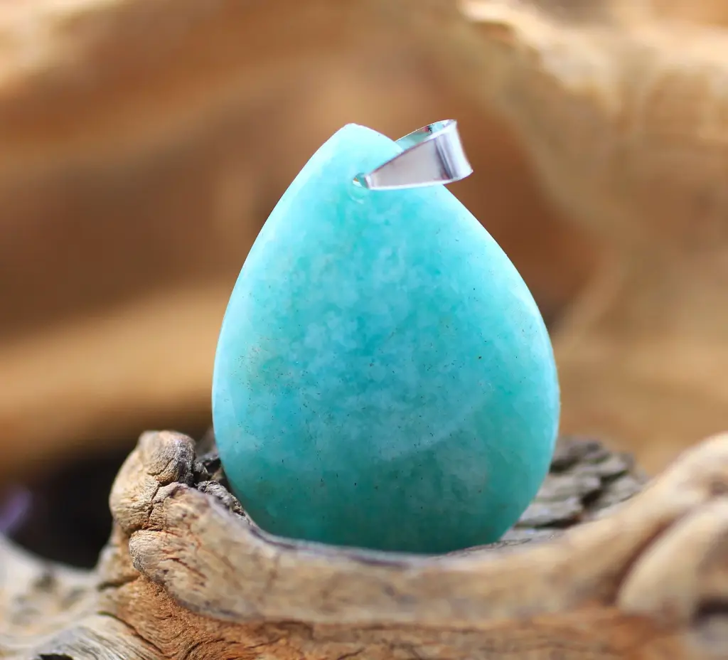 Pendentif goutte en Amazonite