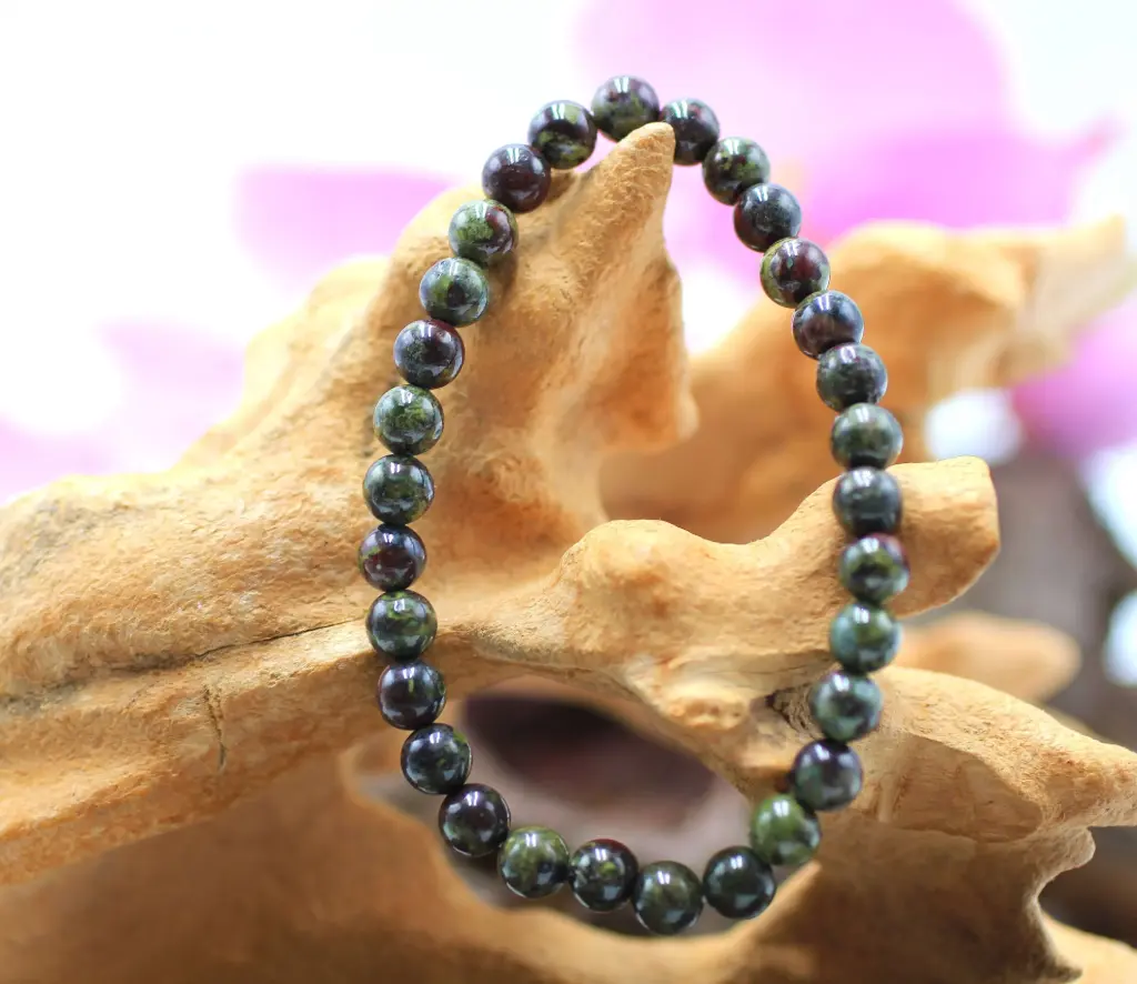 Bracelet en perles 6mm en Jaspe Sang de Dragon