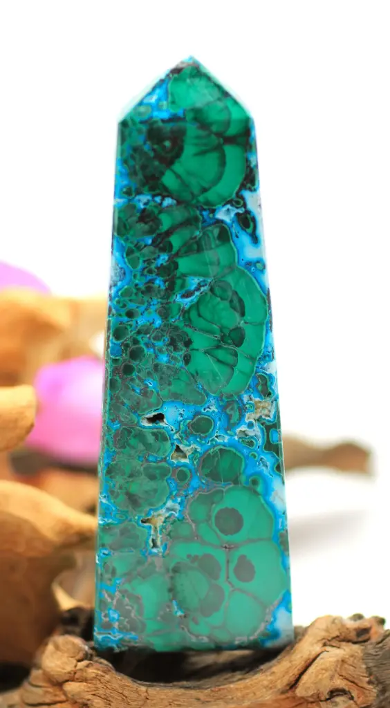 Obélisque en Chrysocolle-Malachite