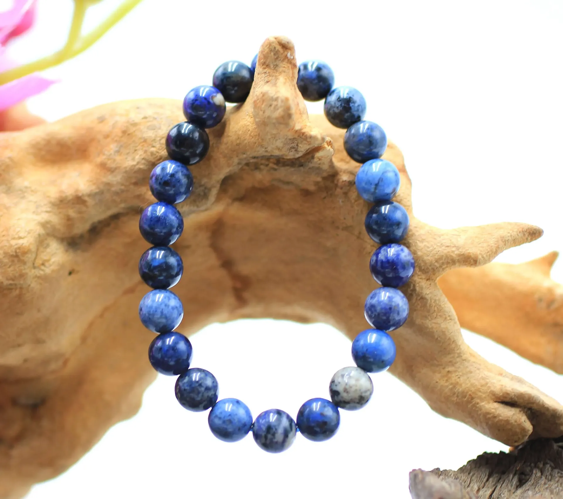 Bracelet en perles 8mm en Dumortiérite