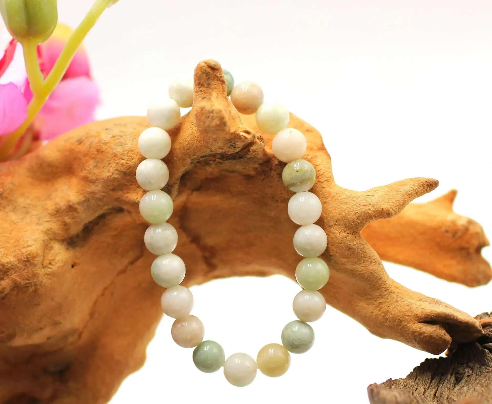 Bracelet en perles 8mm en Jade Mao tian