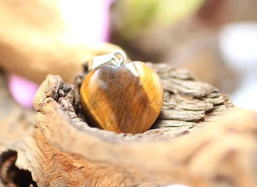 Pendentif coeur en Œil de tigre
