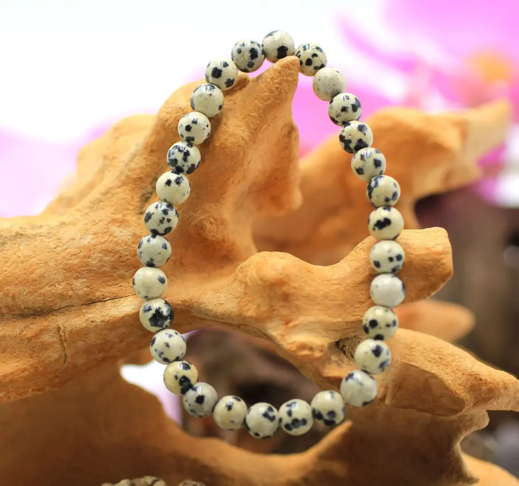 Bracelet en perles 6mm en Jaspe dalmatien