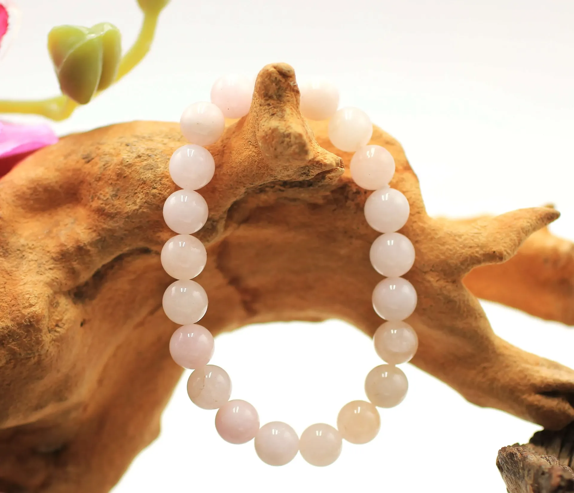 Bracelet en perles 8mm en Morganite