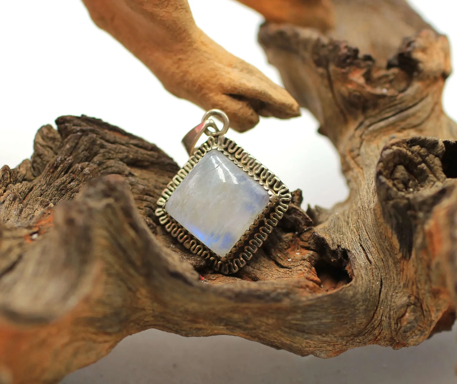 Pendentif losange en Argent 925 et Péristérite