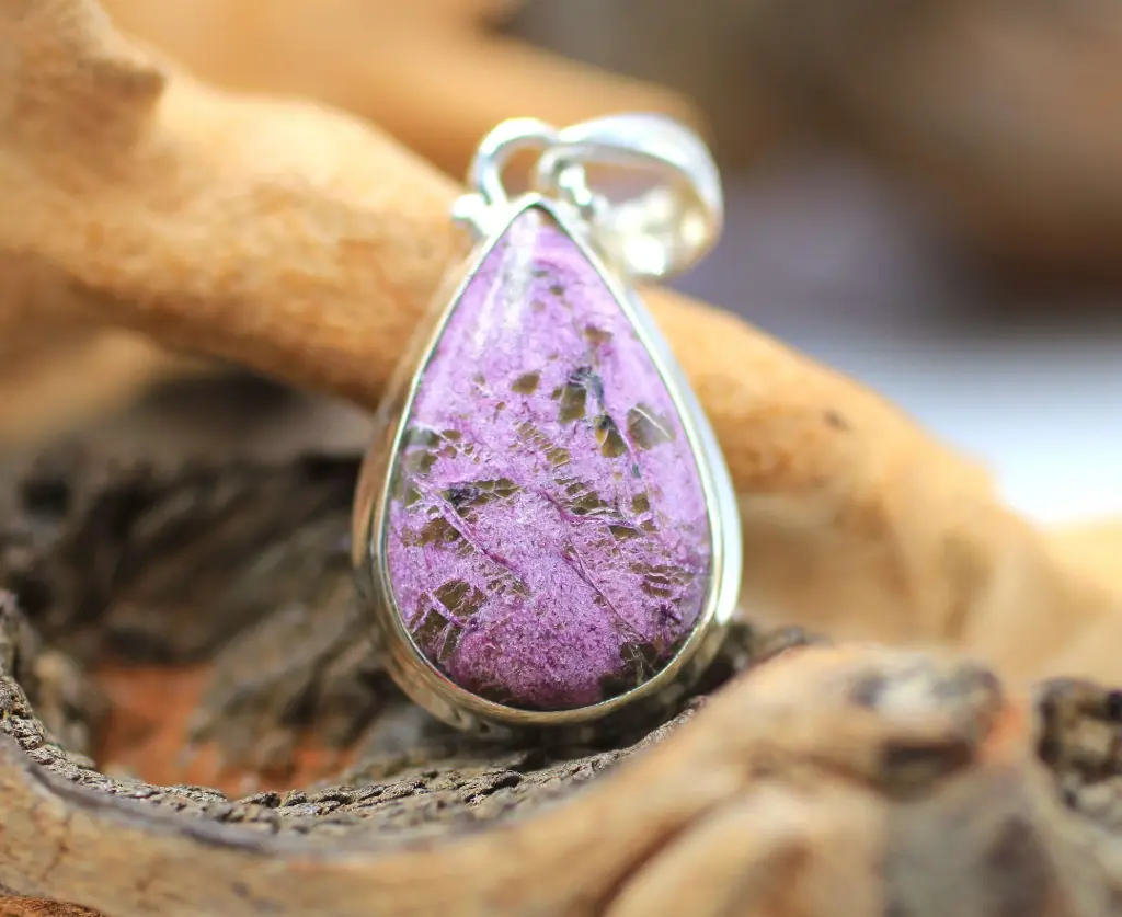 Pendentif en Argent 925 et Stichtite