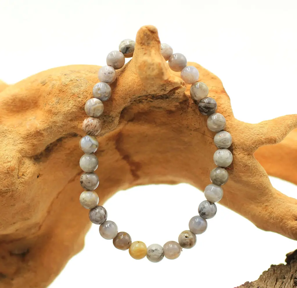 Bracelet en perles 6mm en Agate bambou