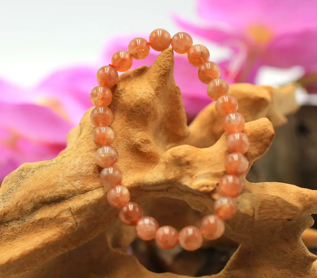 Bracelet en perles 8,0mm en Pierre de Soleil