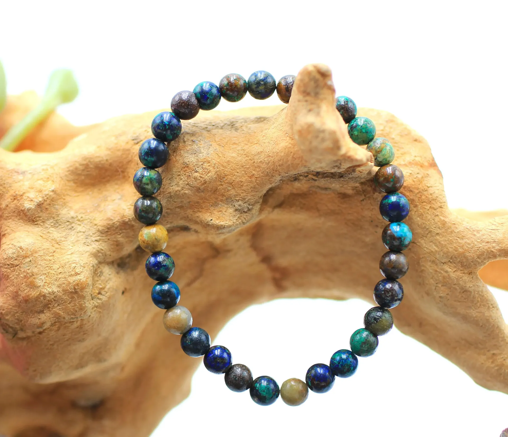 Bracelet en perles 6mm en Azurite-Malachite