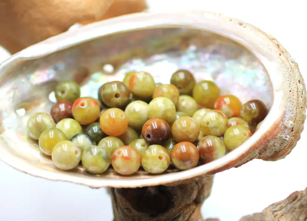 Perle 8mm en Serpentine de Chine