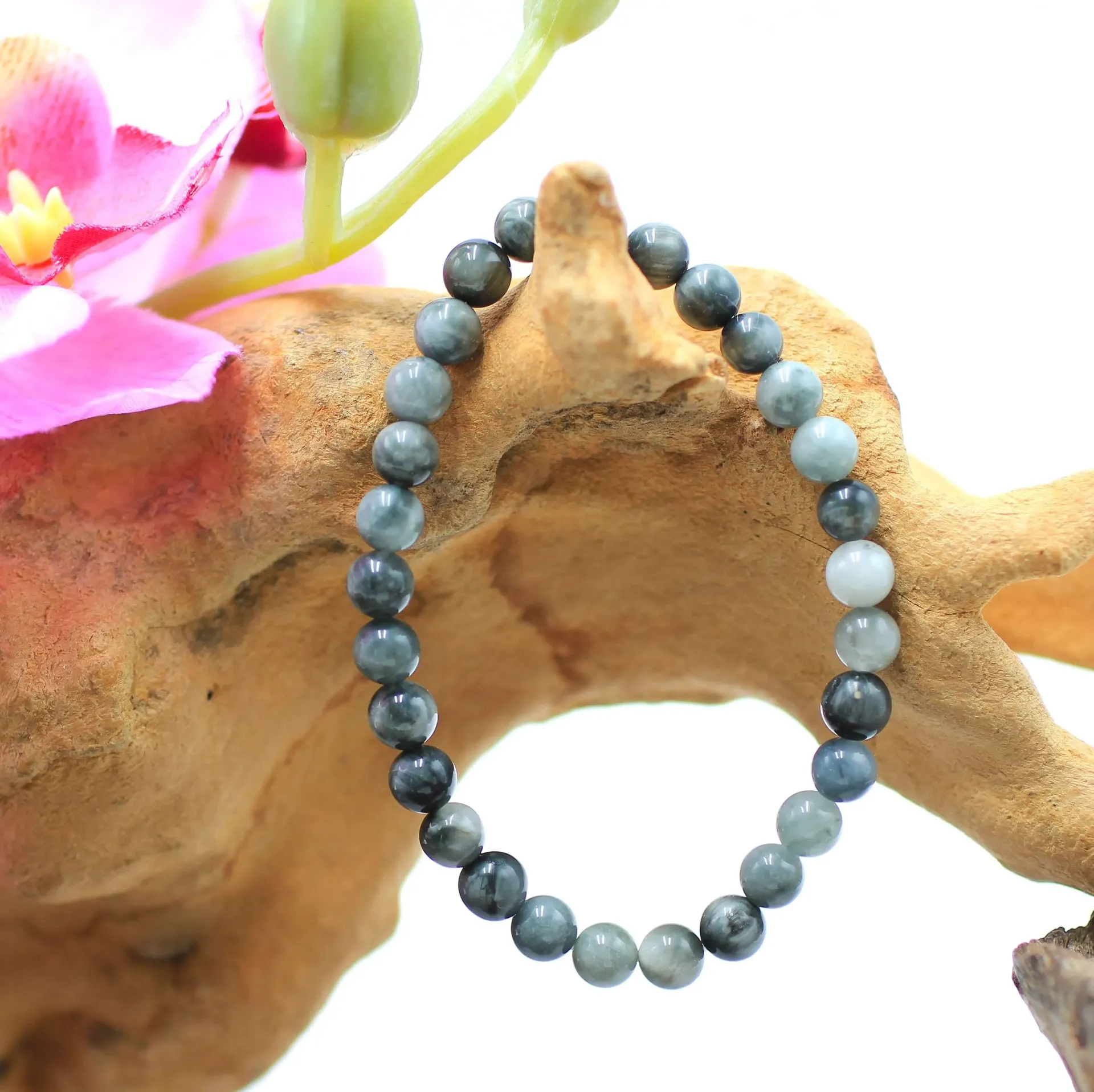 Bracelet en perles 6mm en Tourmaline Œil de chat