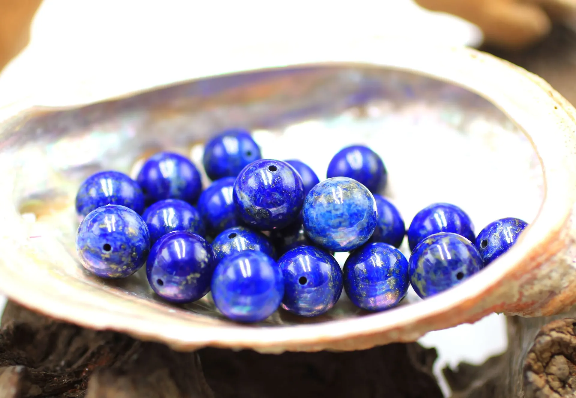 Perle 10mm en Lapis-lazuli