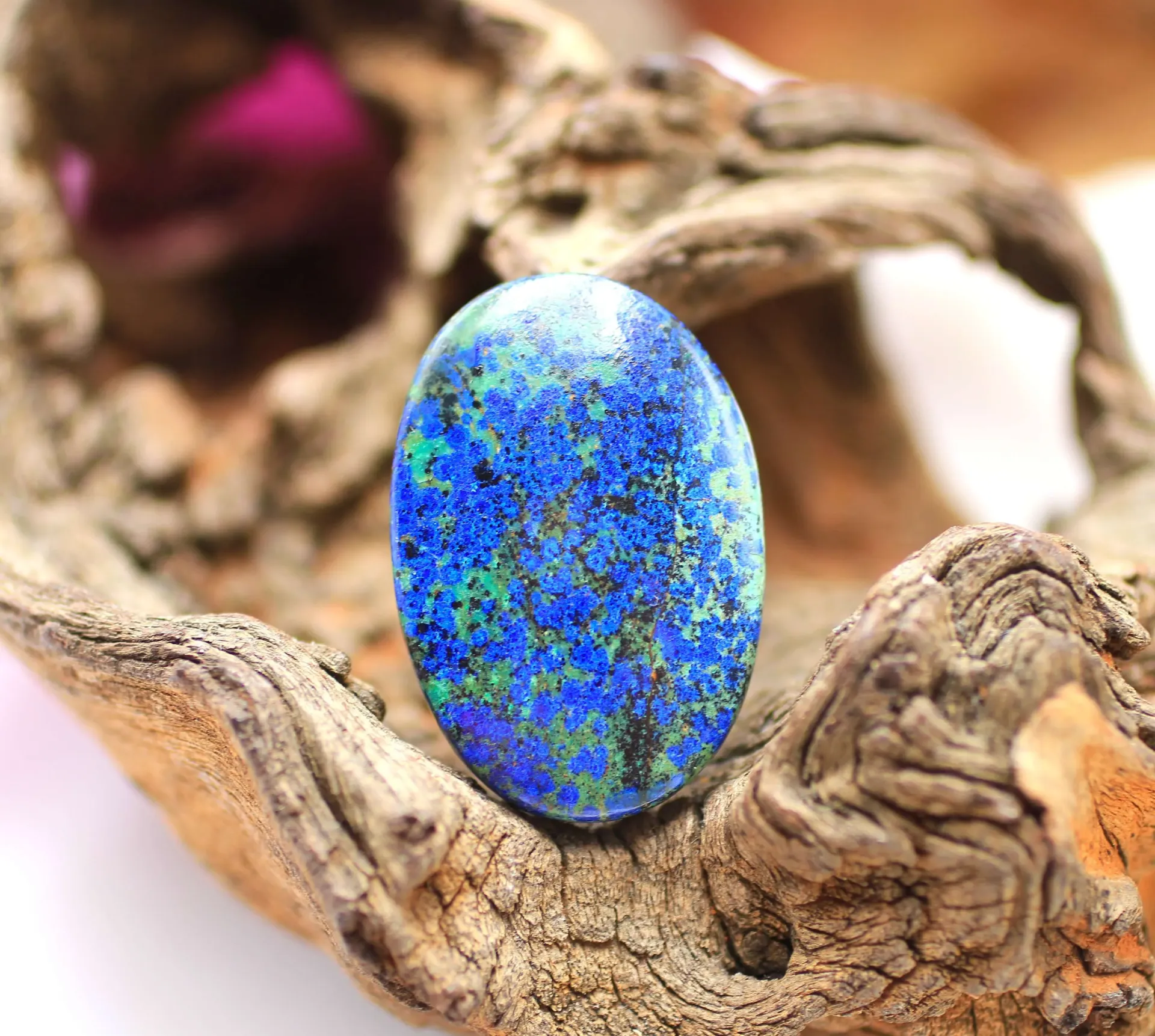 Cabochon en Azurite-Malachite