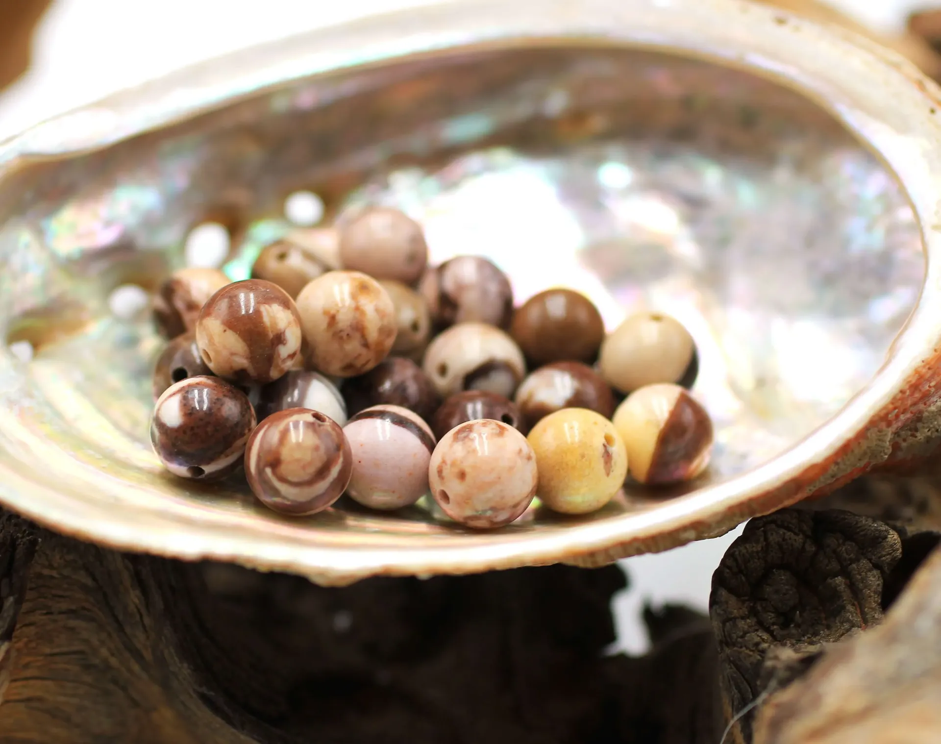 Perle 8mm en Jaspe cappuccino