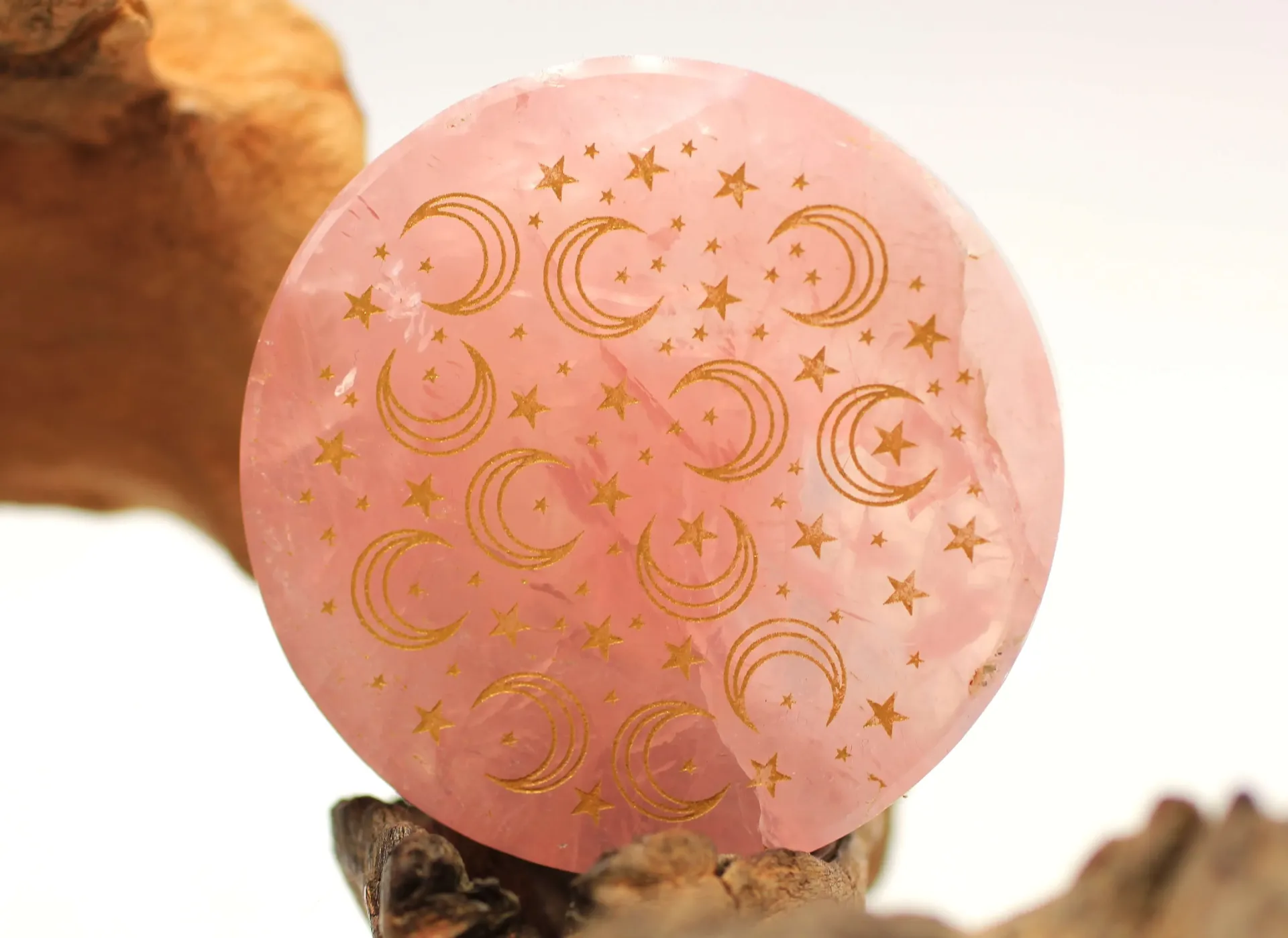 Disque 'Etoile et Lune' en Quartz rose