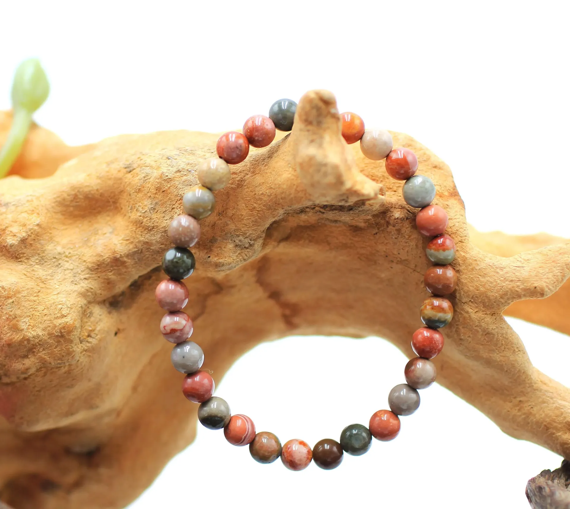 Bracelet en perles 6mm en Jaspe polychrome