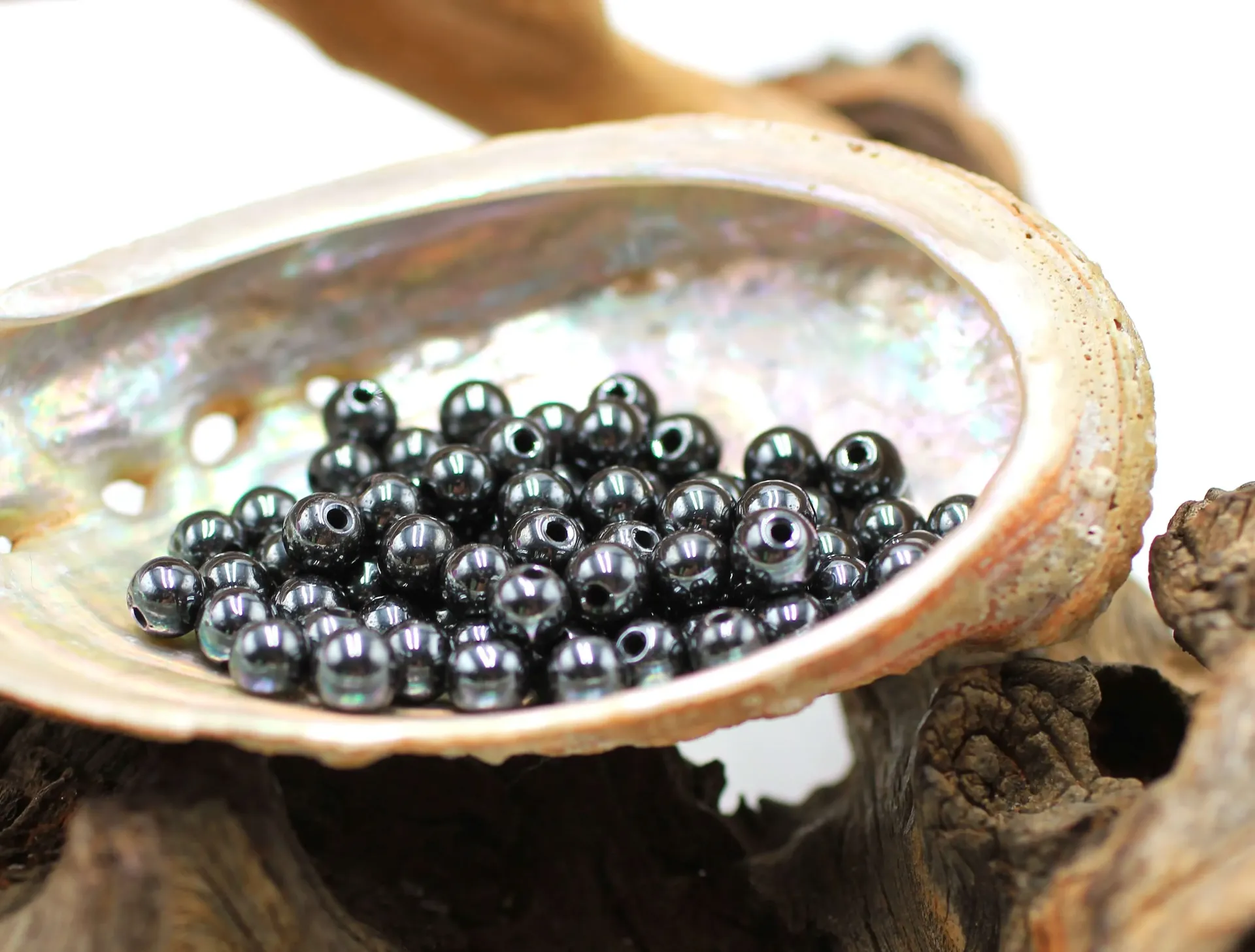 Perle 6mm en Hématite