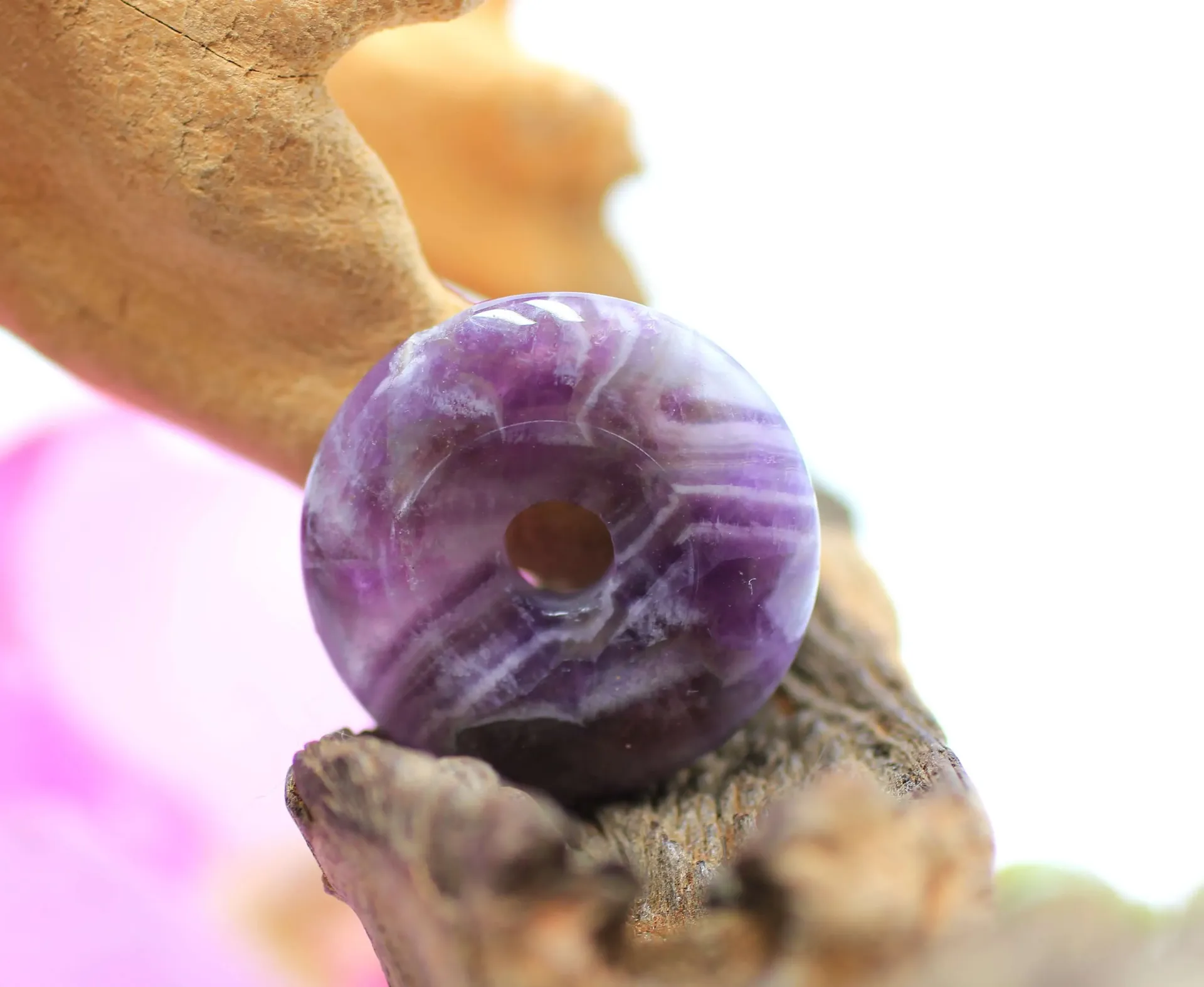 Pendentif donut en Améthyste