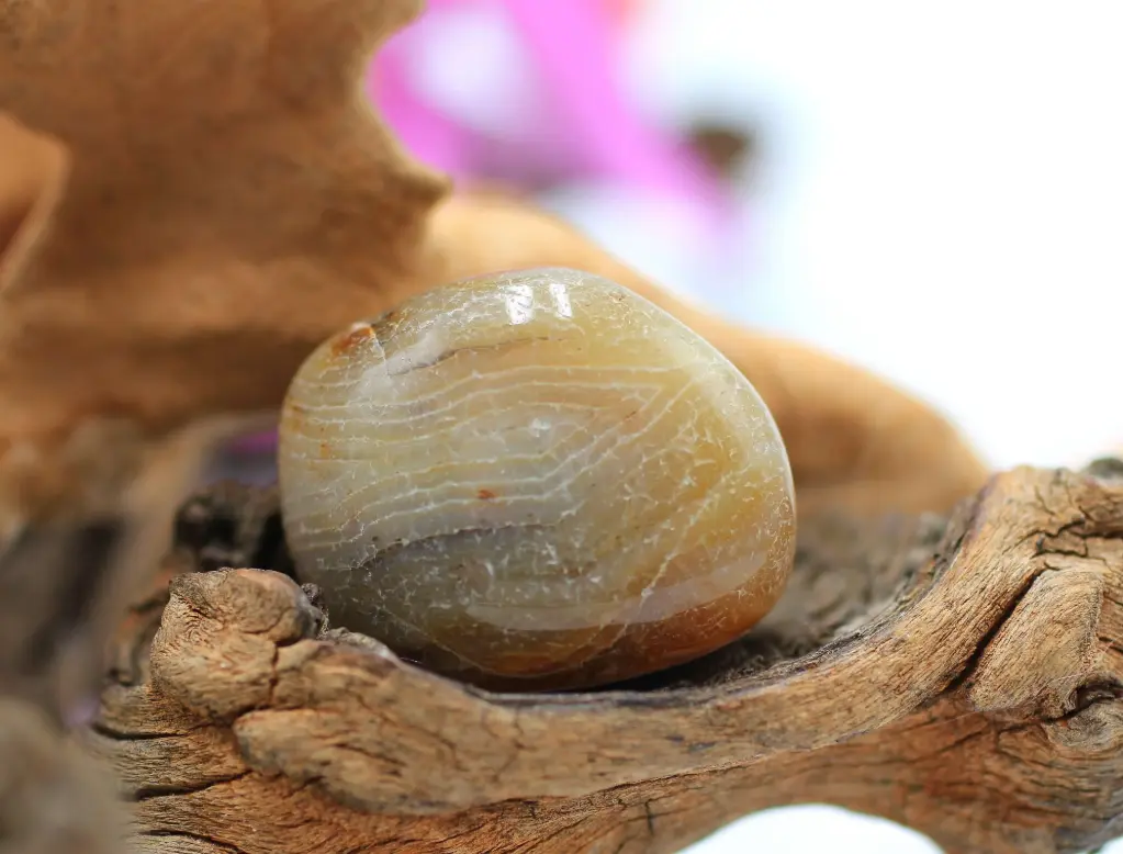 Agate du Botswana roulée