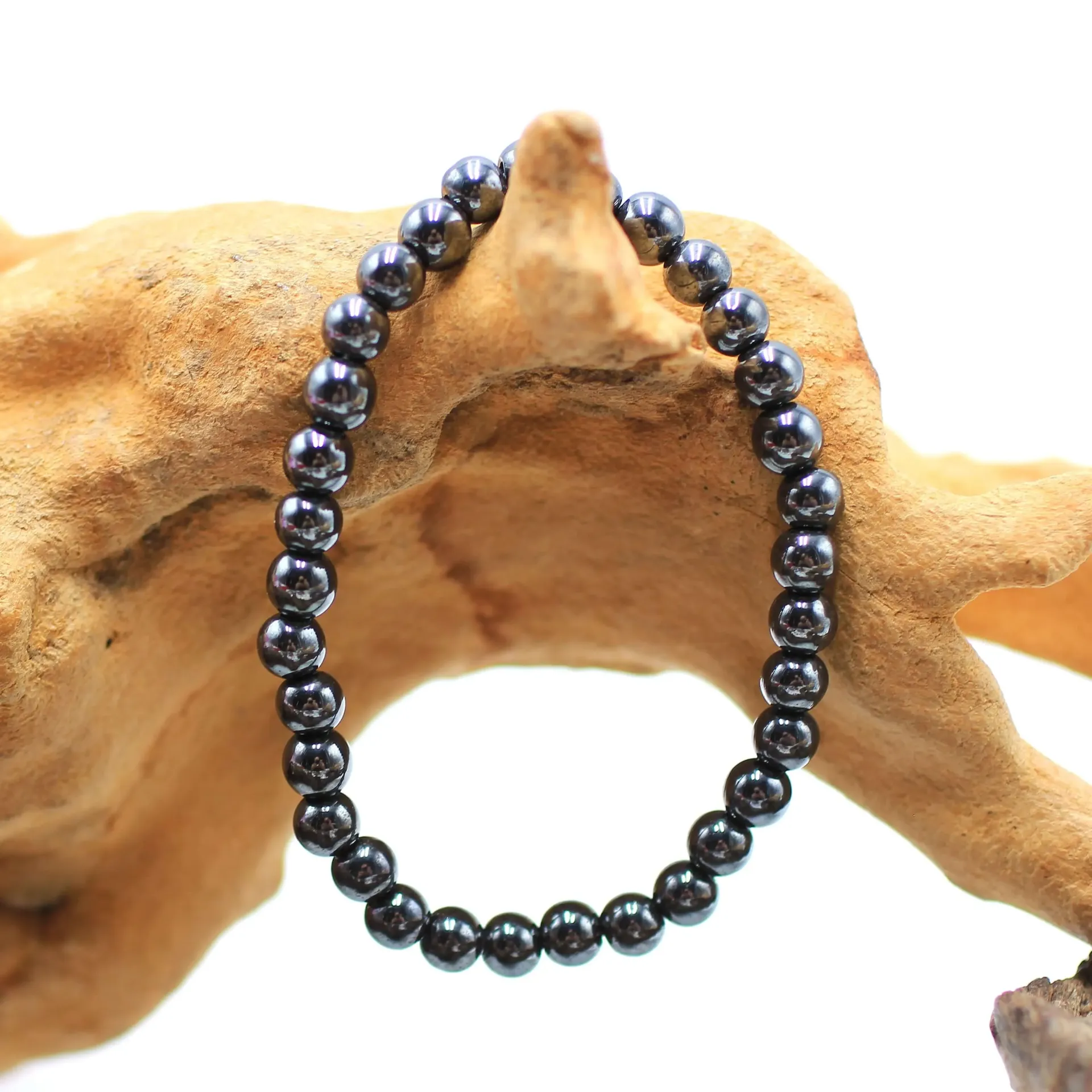 Bracelet en perles 6mm en Hématite