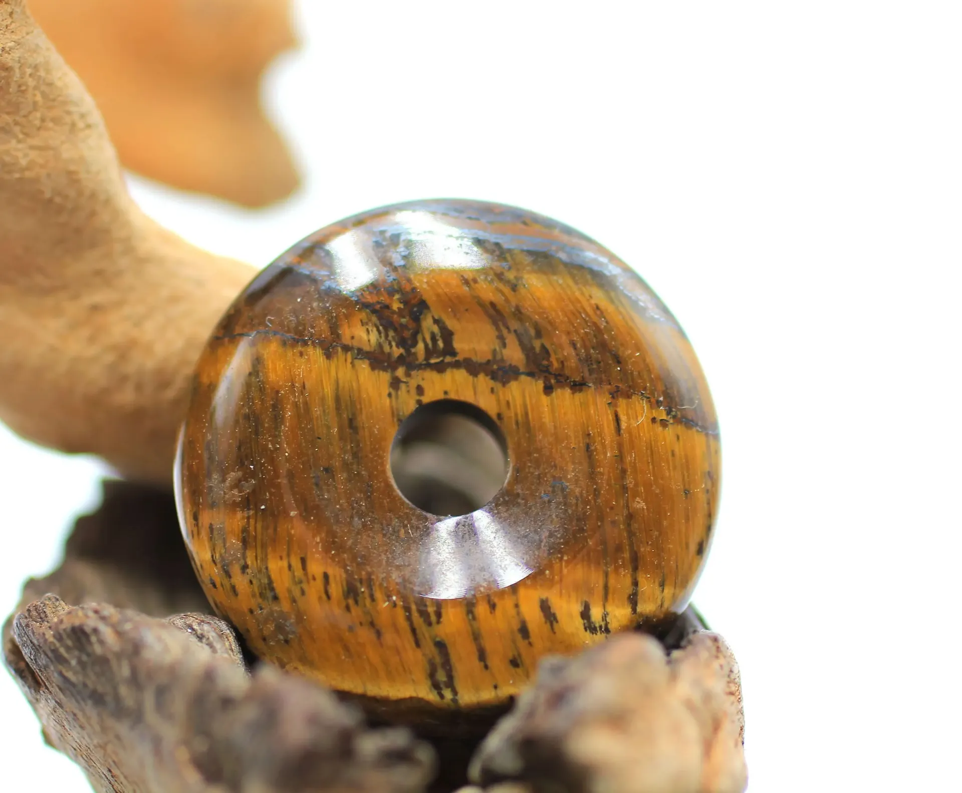 Pendentif donut en Œil de tigre