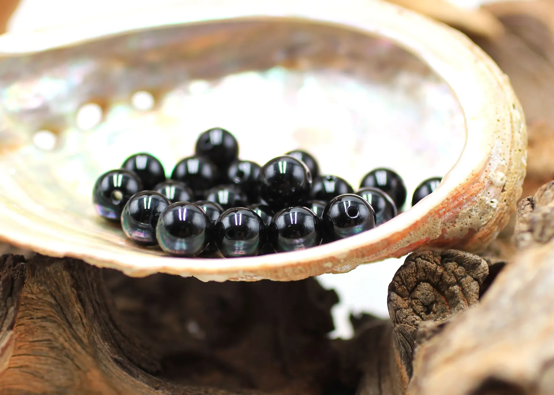 Perle 8mm en Onyx noir