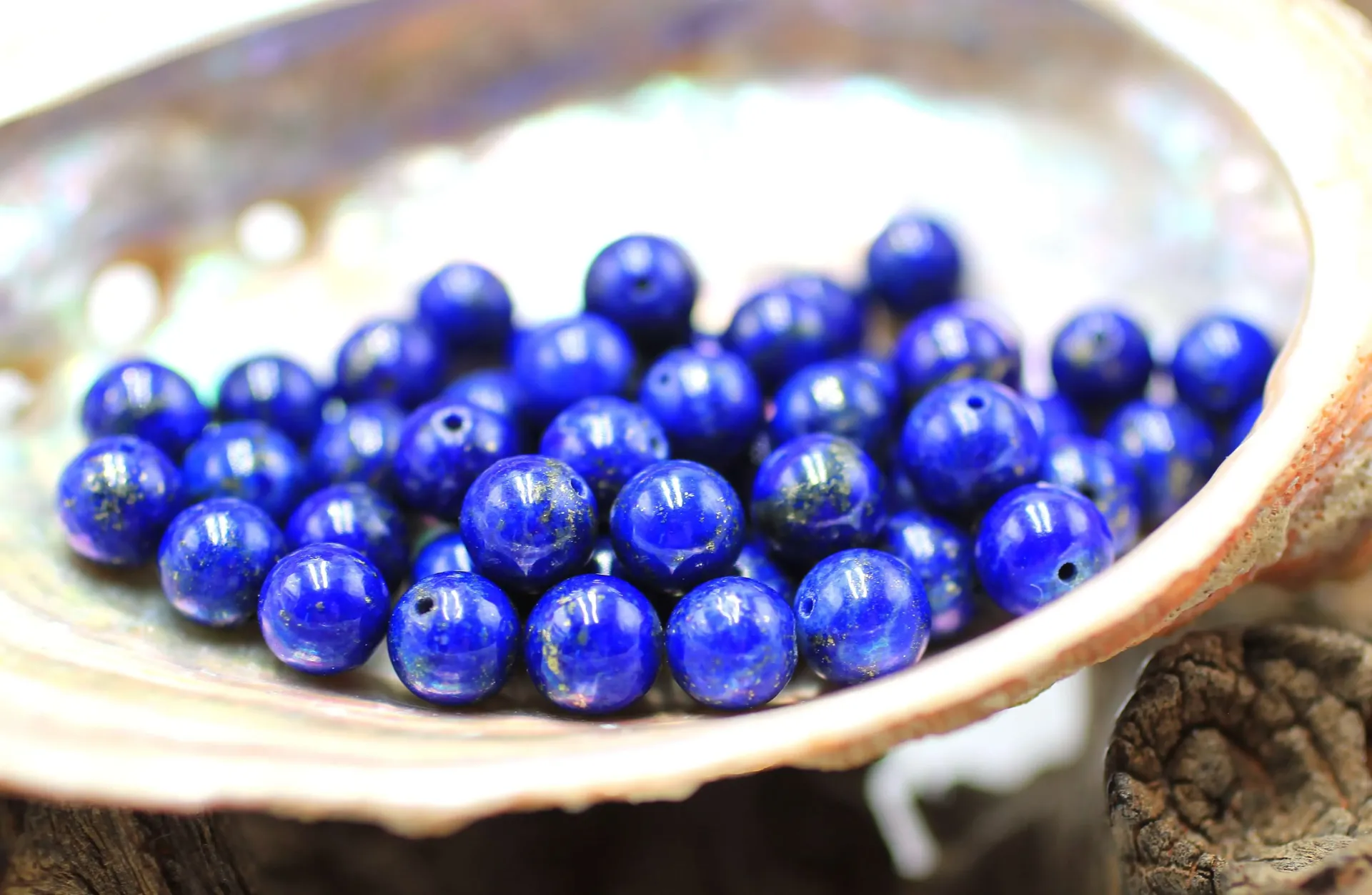 Perle 6mm en Lapis-lazuli