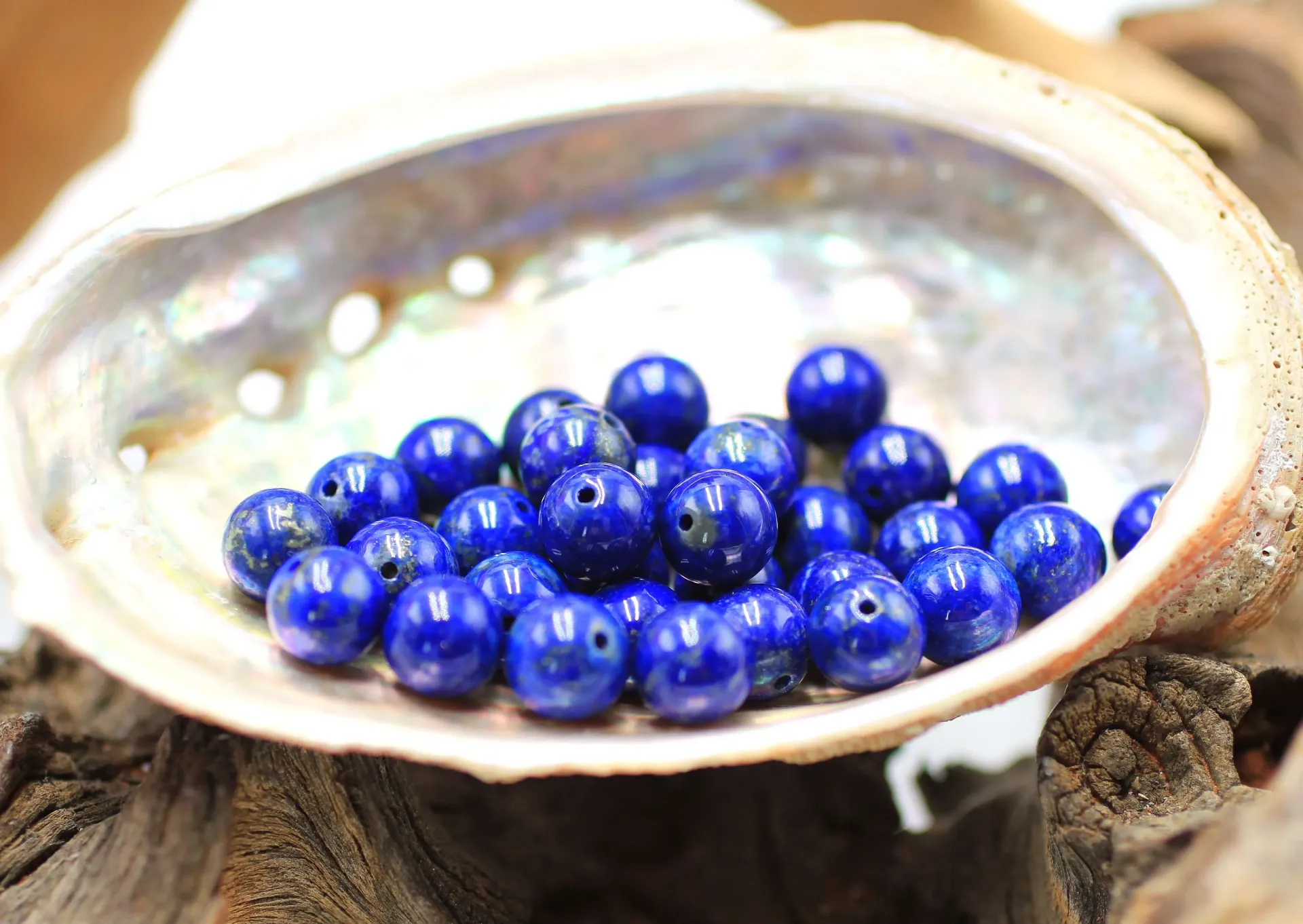 Perle 8mm en Lapis-lazuli