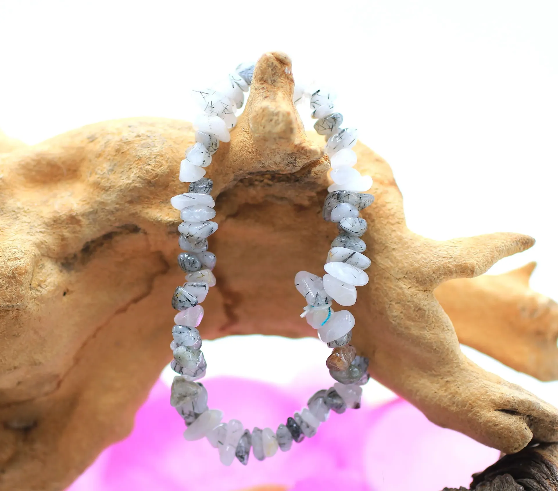 Bracelet baroque en Quartz tourmaline