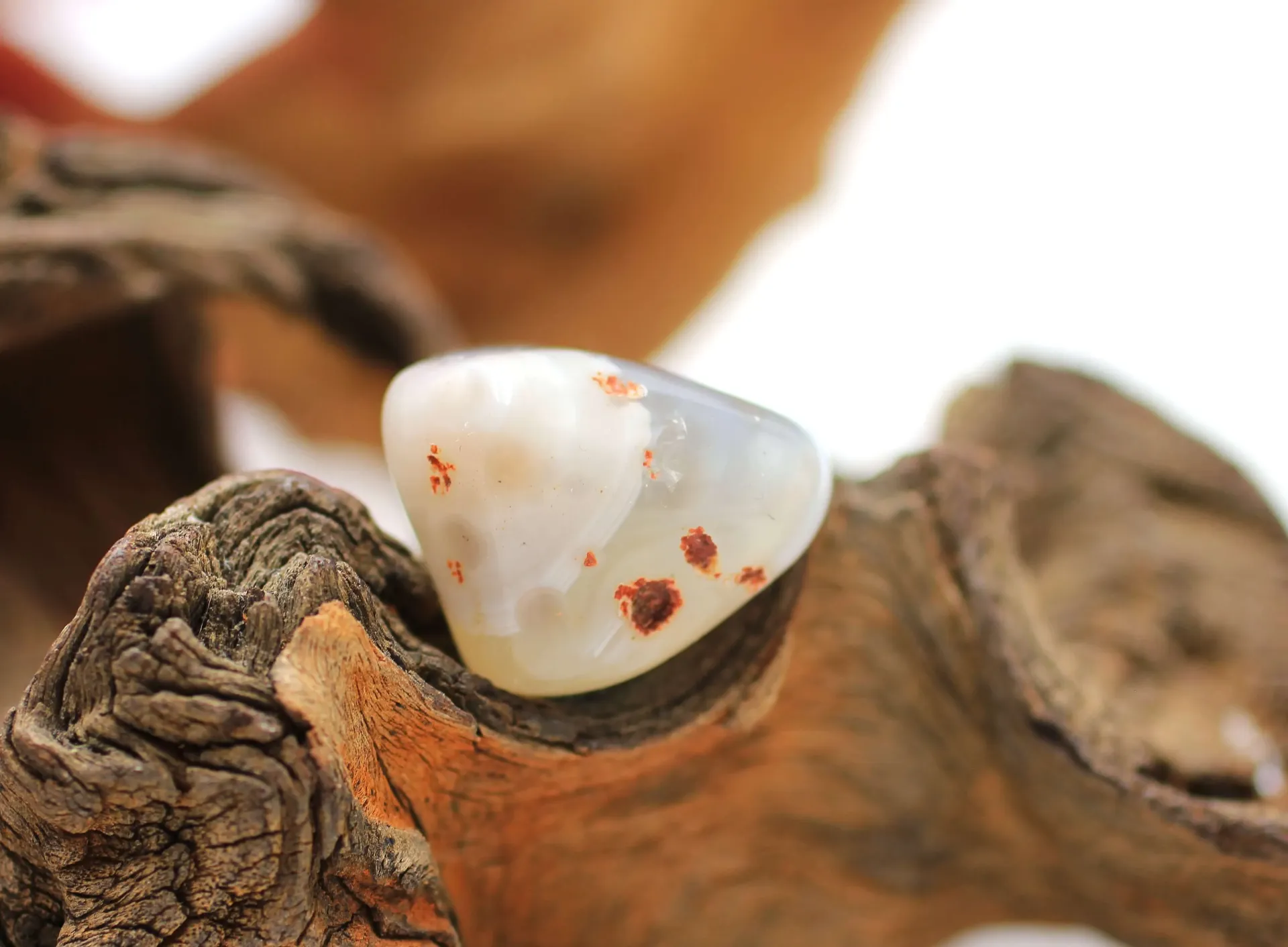 Agate blanche roulée