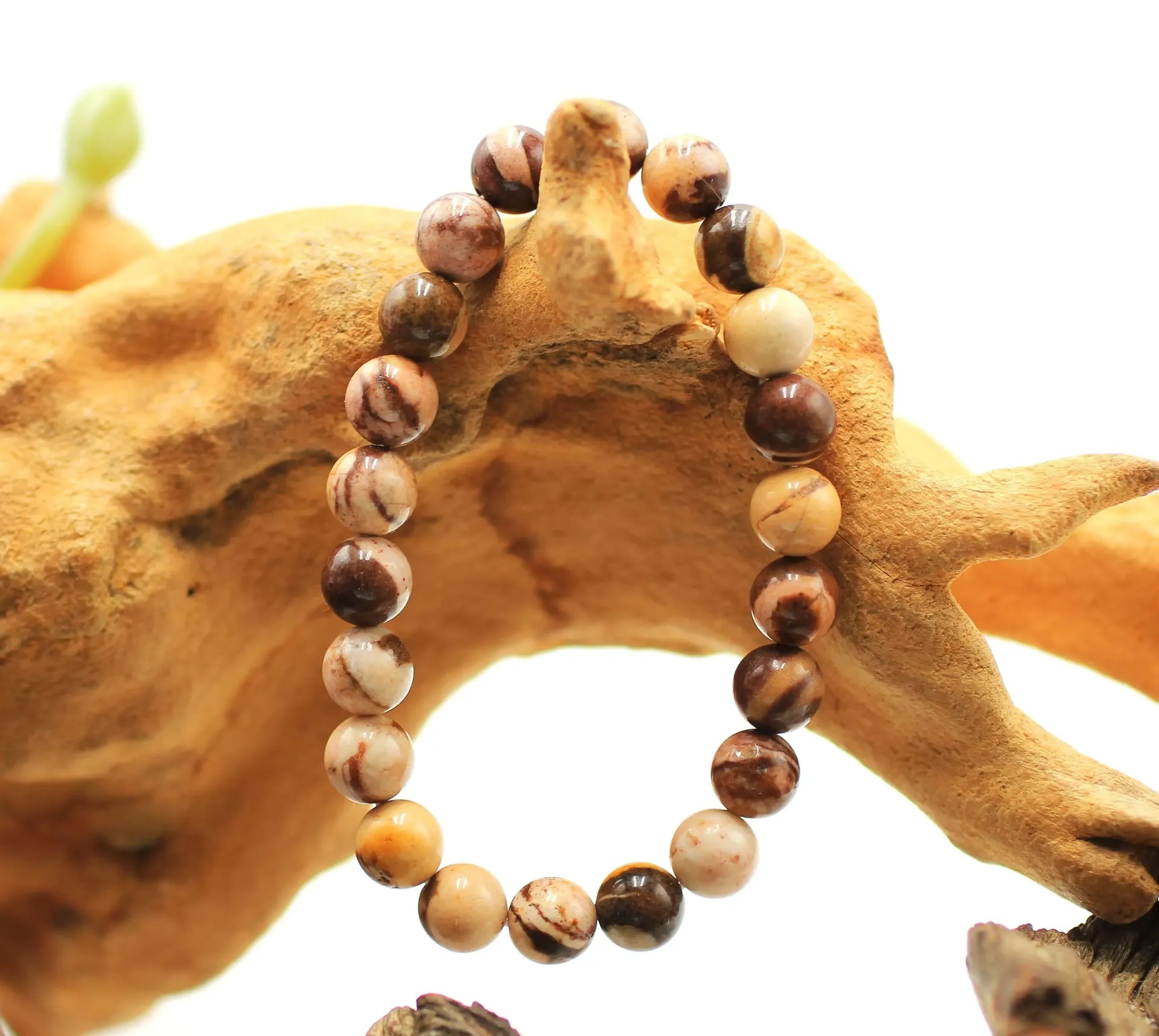 Bracelet en perles 8mm en Jaspe cappuccino