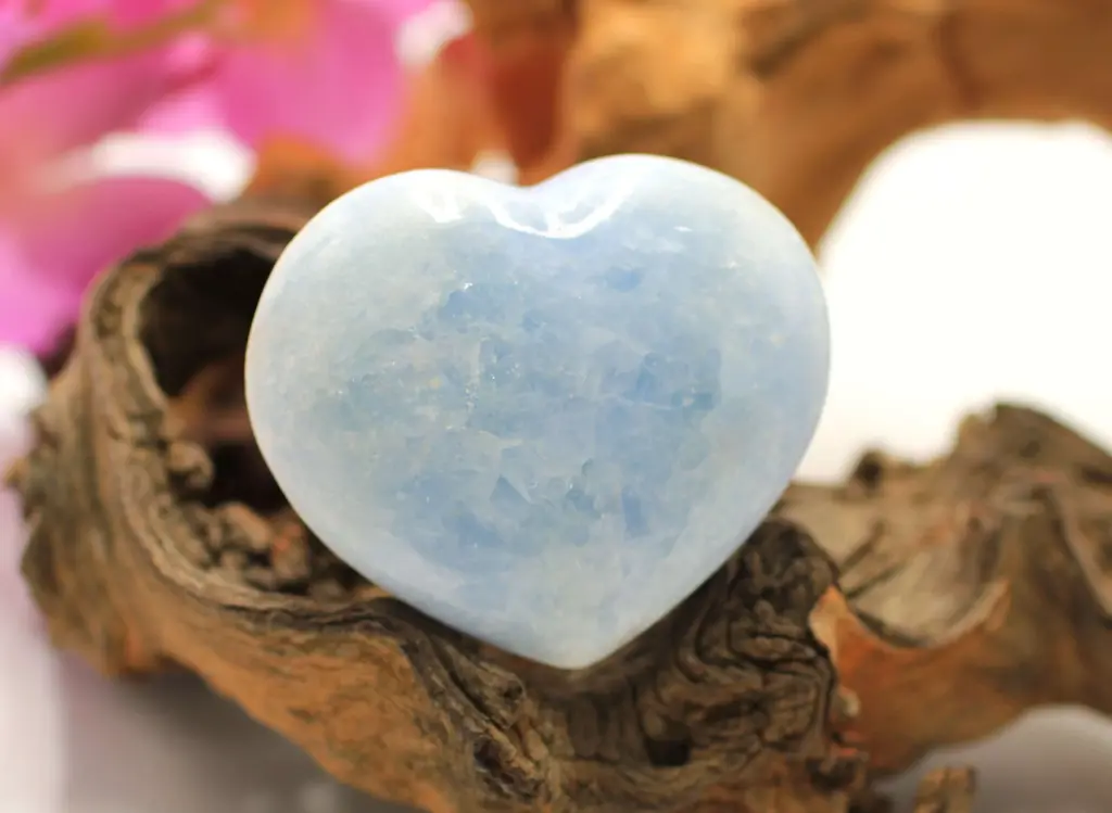 Cœur en Calcite bleue