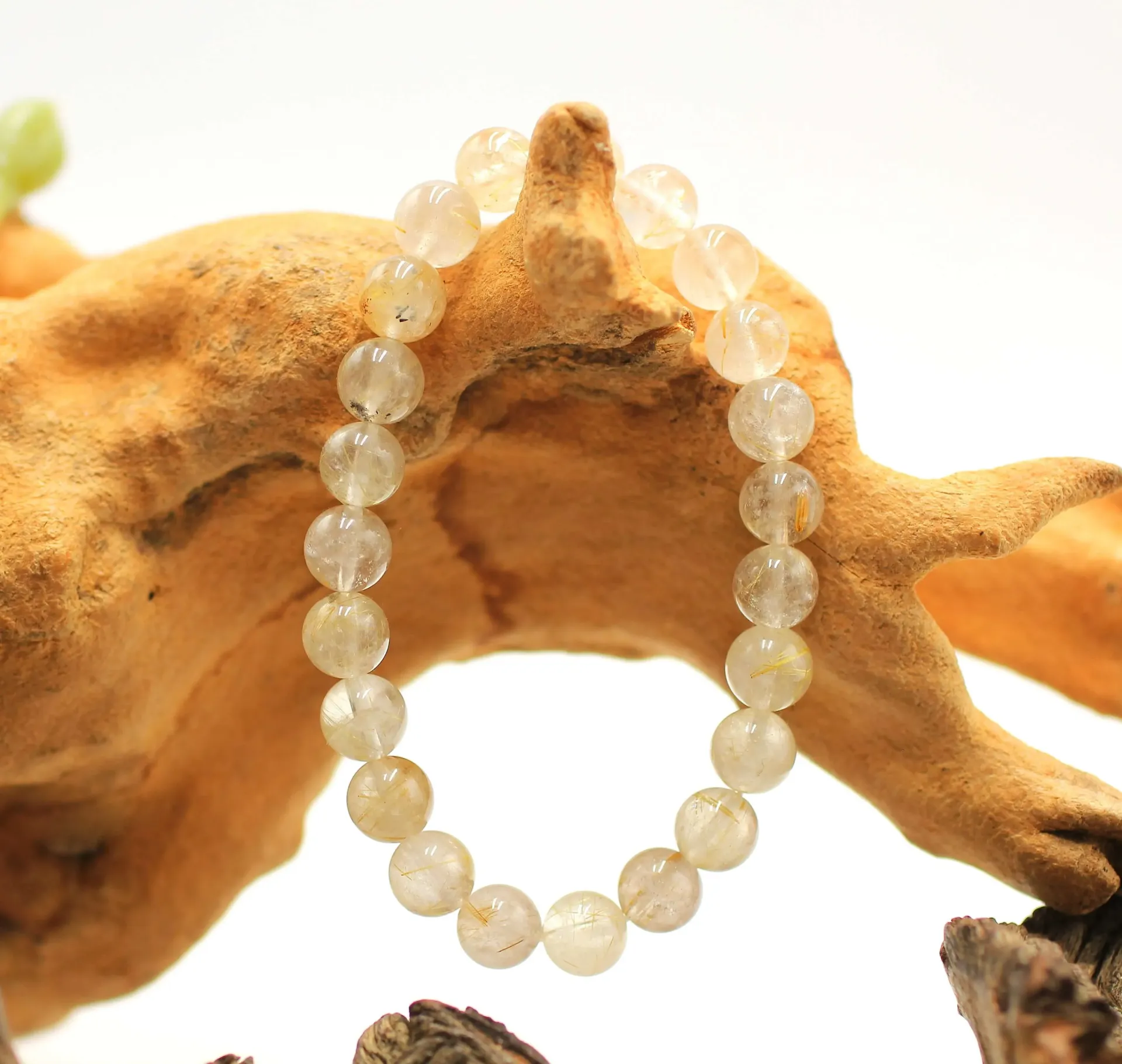 Bracelet en perles 8mm en Quartz rutile