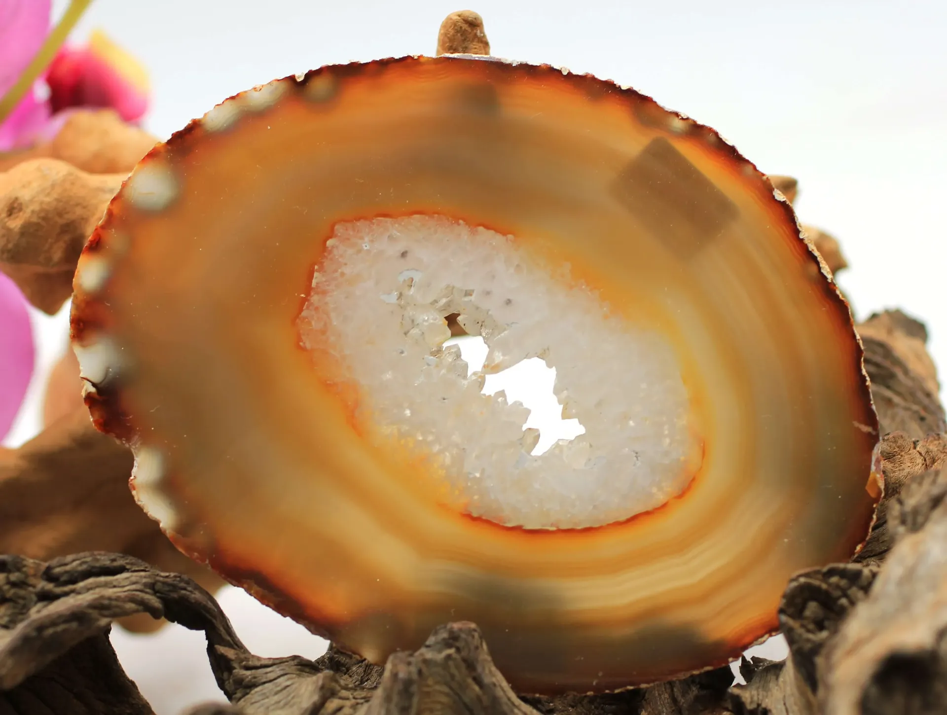 Bracelet en perles 8mm en Agate du Botswana polie et mate