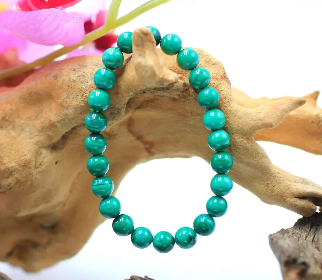 Bracelet en perles 8mm en Malachite claire