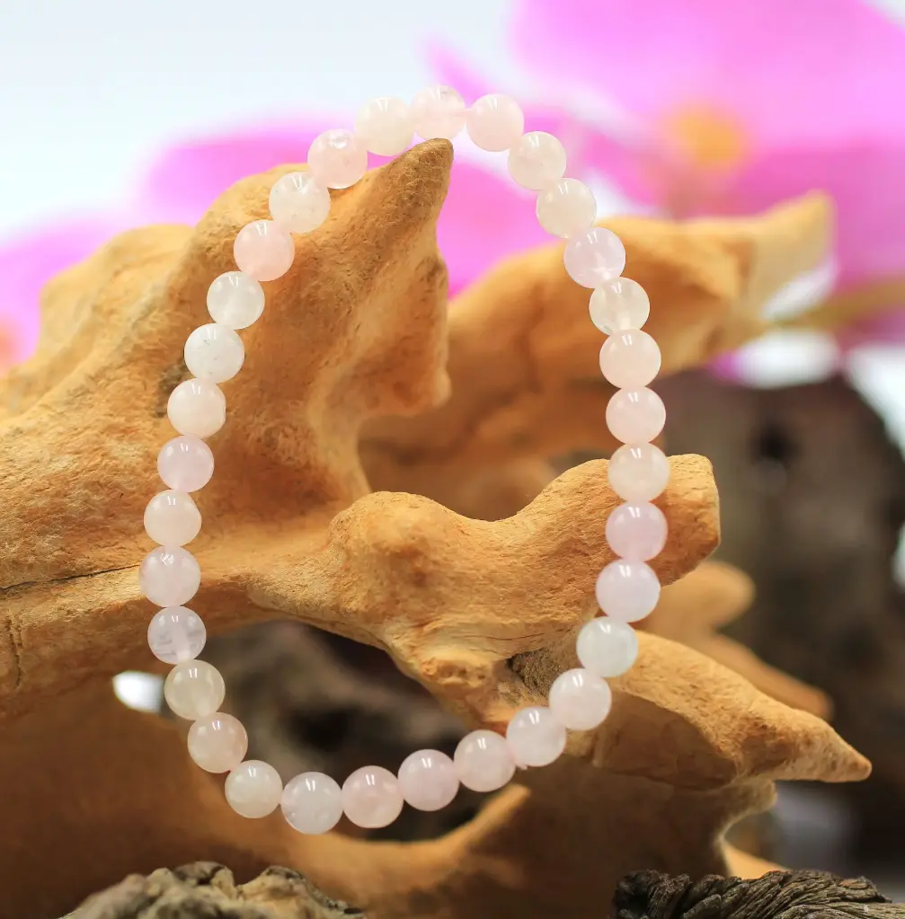 Bracelet en perles 6mm en Morganite