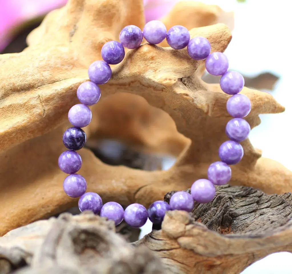 Bracelet en perles 8mm en Lépidolite