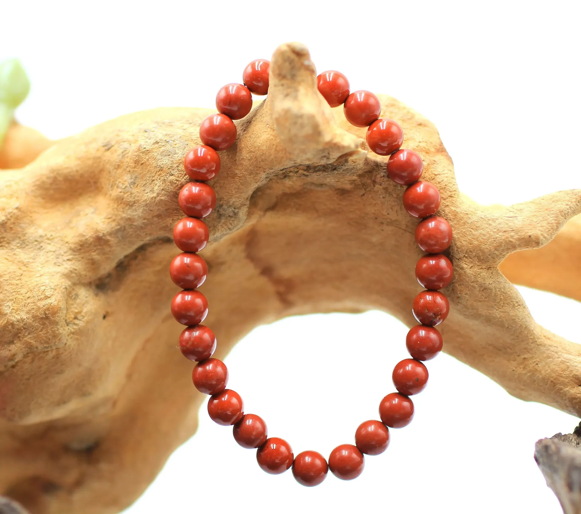 Bracelet en perles 6mm en Jaspe rouge