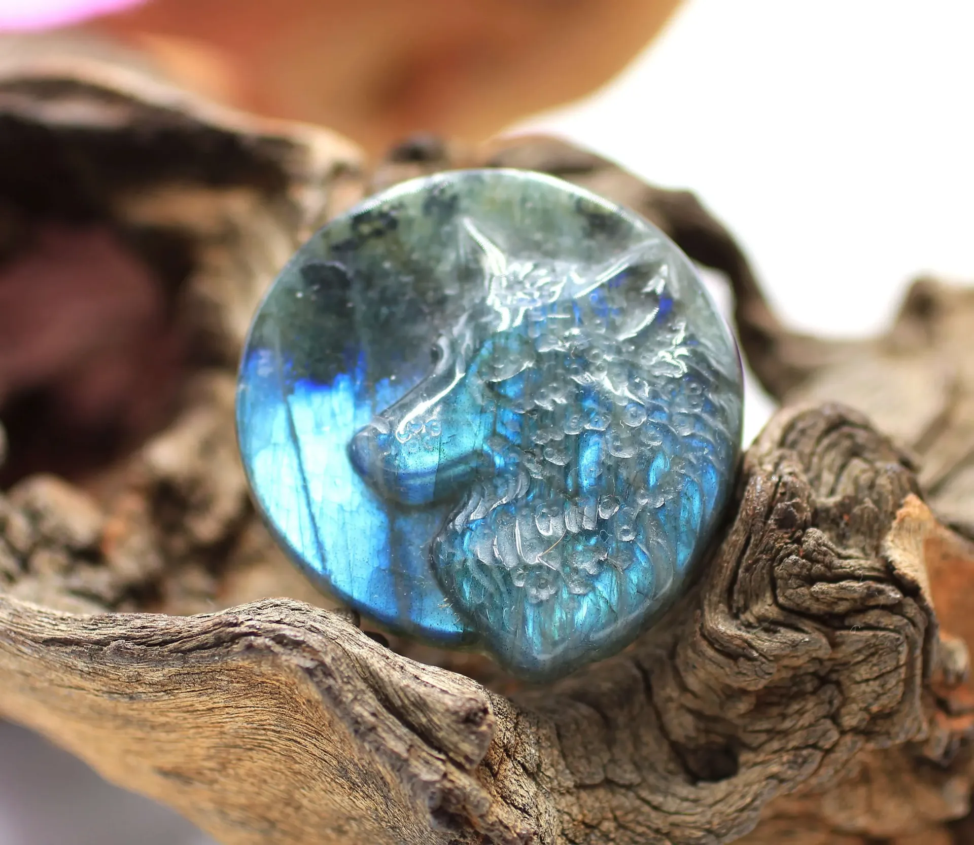 Disque Tête de Loup en Labradorite