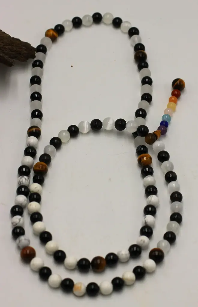 Mala en perles 8mm Equilibre Yin Yang
